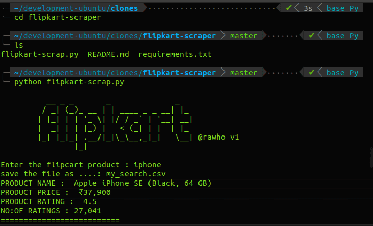 project-Flipkart scraper